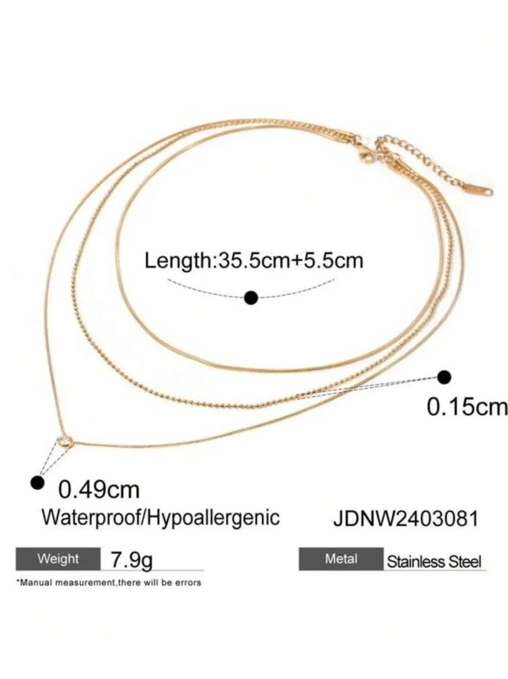 Gold Layered Necklace Set R549 - Picture 4 of 4